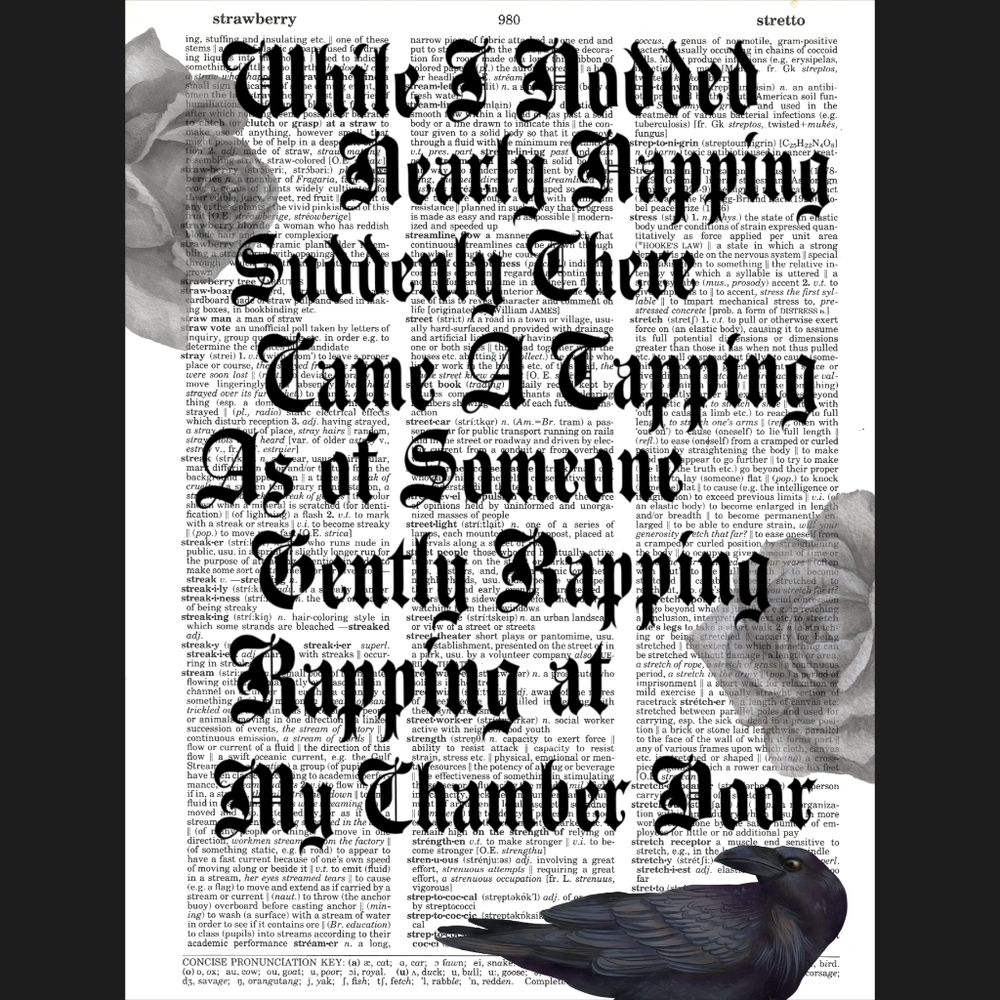 The Raven Quote Edgar Allan Poe Book Art Print